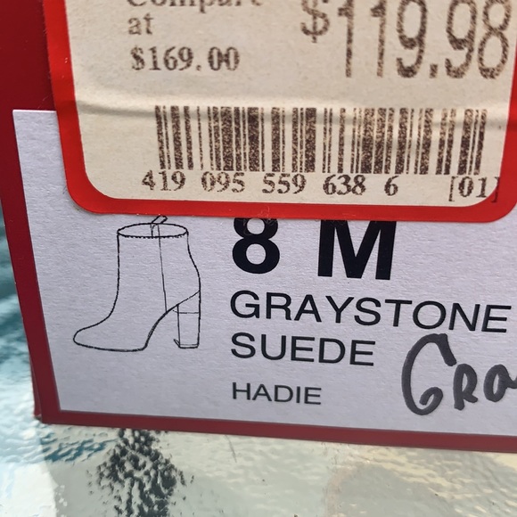 Worn once Enzo Angiolini Gray Suede Boots size 8M - Picture 12 of 12